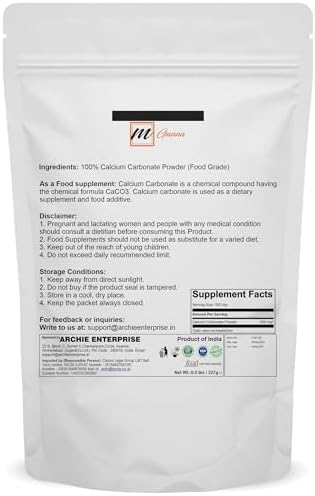 100% Natural Pure Calcium Carbonate 227 GMS / 0.5 LBS