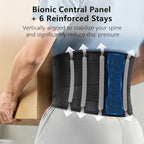 Comforband Copper-Infused Back Support Brace – Lightweight Lumbar Belt with 6 Supportive Stays for Lower Back Pain Relief, Muscle Spasms, Strains, Arthritis, and Sciatica – for Men and Women (Large)