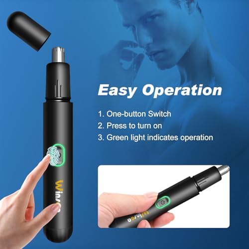 Precision Nose Hair Trimmer – 360° Safe & Efficient Electric Trimming, USB Rechargeable, Waterproof, for Nose, Ear, Eyebrows, and Beard Grooming