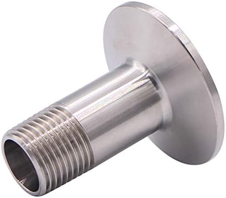 DERNORD 2 Pack Sanitary Male Threaded Pipe Fitting to TRI CLAMP with 2 Silicone Gaskets(OD 50.5mm Ferrule) (Pipe Size: 1/2" NPT)