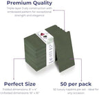 Premium 3-Ply Napkins 50-Count - Compostable 16x16 inch Disposable Green Dinner Napkins for Weddings, Parties & Events - Elegant Eco-Friendly Collection