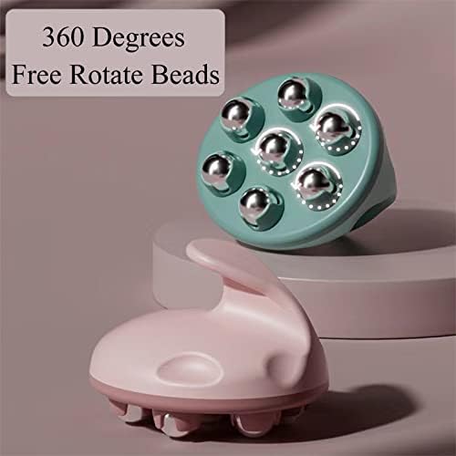 WMM Hand Held Massager, Full Body Massage Tool with Roller Ball Massager Manual 360-degree-roller for Muscle Back Neck Joint Foot Shoulder Leg Pain Relief with Portable Design