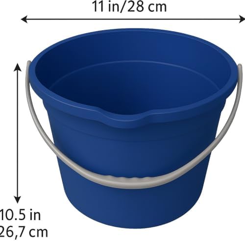JOEY'Z 10QT (9.5L) Cleaning Bucket with Handle and Spout – Heavy Duty Mop Bucket for Household Use, Utility Pail for Water, Storage, or Car Wash - Plastic Buckets, Plastic Buckets with Handles - Blue