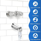 Enhon Shower Knobs 2 Piece Replacement, Compatible with Pfister Verve Tub Shower Handle Replacement, 2 Faucet Handle Trim Kit for 5-1/2 inch High, 12 Tooth Broach Stem Cartridge(Polished Chrome)