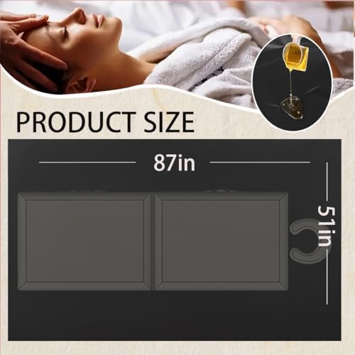 Massage Table Sheet, 87 x 51" PVC Reusable Wax Mat Pad Waterproof Massage Bed Cover Sheet (1Pcs Black)
