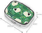 Cute Cartoon Sheep Print Square Metal Pill Box Decorative Pill Case - Carry Your Meds in Style (Rectangular)