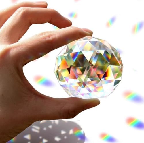 Clear Crystal Ball Optical Crystal Reflective Spheres Decor Photography Ball Crystals Prisms for Home Office Window Feng Shui Garden Décor(60mm/2.36inch)