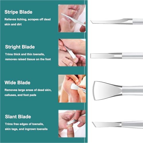 Manicure Set,Professional Pedicure Knife Set,Dead Skin Corn Foot Callus Remover Kit,Foot Care Tools for Travel or Home,Stainless Steel Foot File Rasp,Calluses Pusher (Set A)