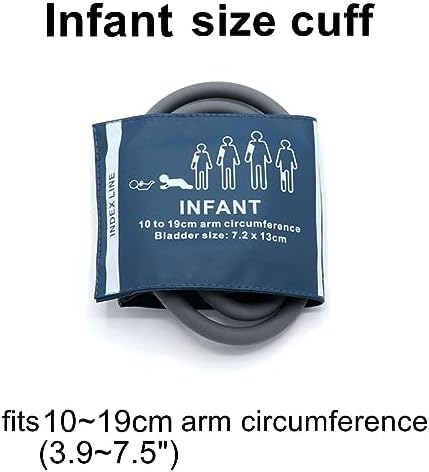 Universal NIBP Cuff for Infant, 10-19 cm Double Tube Reusable PU Replacement Blood Pressure Cuff, No Connector