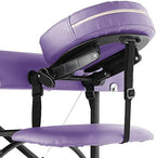 Saloniture Professional Portable Lightweight Bi-Fold Massage Table with Aluminum Legs - Includes Headrest, Face Cradle, Armrests and Carrying Case - Lavender