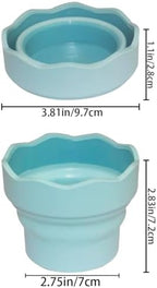 3 PCS Collapsible Paint Brush Washer Mini Foldable Silicone Watercolor Acrylic Oil Painting Silicone Washing Bucket Brush Holder Organizer Painting Water Cup for Watercolor Oil Painting