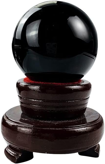 Natural Meditation Crystal 55mm Natural Obsidian Crystal Ball, for Home Decorative Crystal Stone
