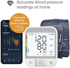 Nomo Smart Care Blood Pressure Monitor – Upper Arm Cuff with Bluetooth App Sync, Irregular Heartbeat Detection, WHO Risk Indicator, Dual User Profiles, Large Display, Batteries Included