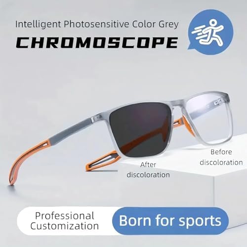 Sport Intelligent Photochromic Progressive Bifocal Presbyopia Glasses, Chromoscope. Reading Glasses, Unisex Reading Glasses