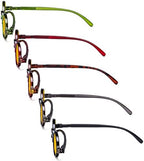 Eyekepper 5 Pack Computer Reading Glasses Small Round Blue Light Filter Readers Amber Tinted +1.25