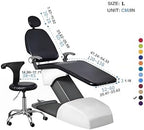 Dental Chair Covers,5Pcs/Set Dental Full Chair Cover,PU Waterproof Dustproof Waterproof Non Slip Headrest Backrest Cushion Stool Protective Case(Black,L)