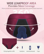 Period Underwear for Women High Waisted Leakproof Menstrual Panties Heavy Flow Absorbent Postpartum Briefs 3 Pack