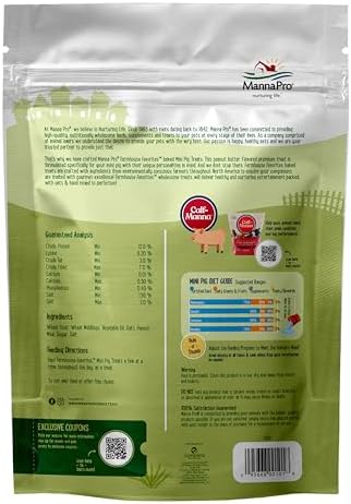 Manna Pro Farmhouse Favorites Mini Pig Treats, Baked Snack for Mini and Teacup Pigs, Hand-Mixed, Peanut Butter Flavored, Supports Training and Bonding, Premium Treats for Small Pigs, 3 lb Bag
