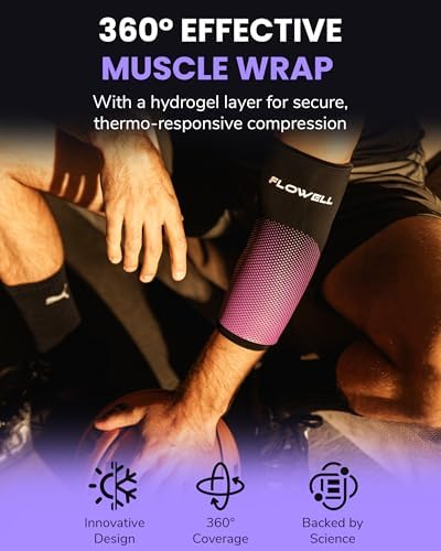 Flowell Sport Thermosleeve - Dual-Temperature Heat Pack or Ice Sleeve for Arm with Hydrogel - Versatile Hot & Cooling Pad Joint Wraps & Muscle Compression - Single, Small