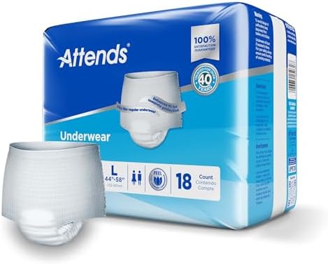 Attends Underwear Super Plus Absorbency - Large 44" - 58" - 18 Count