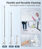 Electric Spin Scrubber, VEWIOR Cordless Shower Scrubber with 3 Adjustable Angle, Cleaning Brush with 2 Speeds 3 Replaceable Brush Heads for Bathroom Kitchen Tub