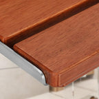 20" Premium Folding Shower Seat Wall Mounted - Heavy Duty 400lb Capacity, Durable Teak Wood Shower Bench