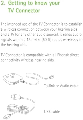 Hearing Aid Accessory Phonak TV Connector for Hearing Aid Streamer Streams TV and Music