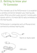 Hearing Aid Accessory Phonak TV Connector for Hearing Aid Streamer Streams TV and Music