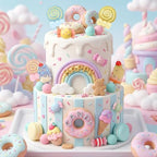 22Pcs Candy Cake Topper Lollipop Cake Decoration for Candy Theme Birthday Party