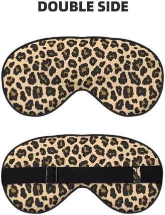 Sleep Eye Mask Brown Leopard Sleep Mask for Women Men Comfortable Eye Mask with Adjustable Strap Soft Eye Cover Blindfold for Travel Yoga Nap Shift Work