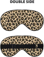 Sleep Eye Mask Brown Leopard Sleep Mask for Women Men Comfortable Eye Mask with Adjustable Strap Soft Eye Cover Blindfold for Travel Yoga Nap Shift Work
