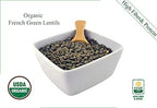 Organic French Green Lentils Whole Raw, High Fiber Non-GMO-Bulk (5LB)