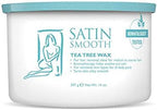 Satin Smooth Tea Tree Wax - Hair Removal Wax for Medium to Coarse Hair, Soothing & Calming Formula, Ideal for Sensitive Skin, 14 oz