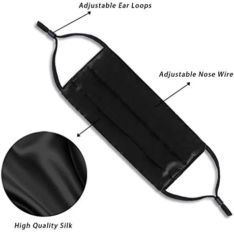 4 Pcs Adult Washable Double-Sided Silk Face Masks with Nose Wire. Adjustable, Reusable. Women Gift.