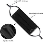 4 Pcs Adult Washable Double-Sided Silk Face Masks with Nose Wire. Adjustable, Reusable. Women Gift.