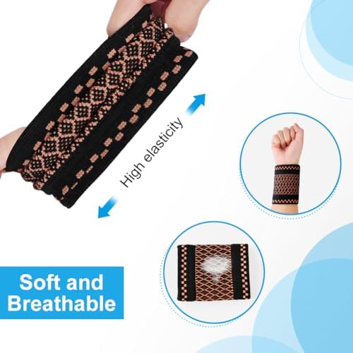 Wrist Brace, 2 Pack Elastic Wrist Support with Strap, Unisex, Right or Left, Suitable for Sprains, Tendinitis, Joint Pain, Sweat, Sports, Exercise, Workout, Gym and Wrist Protection, S