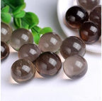 Natural Smoky Quartz Healing Crystal Sphere Balls Gemstones Small Size Pack of 10 for Healing, Reiki, Home Office Decoration, Jewelry Making (Citrine Crystal, 0.55"-0.86")
