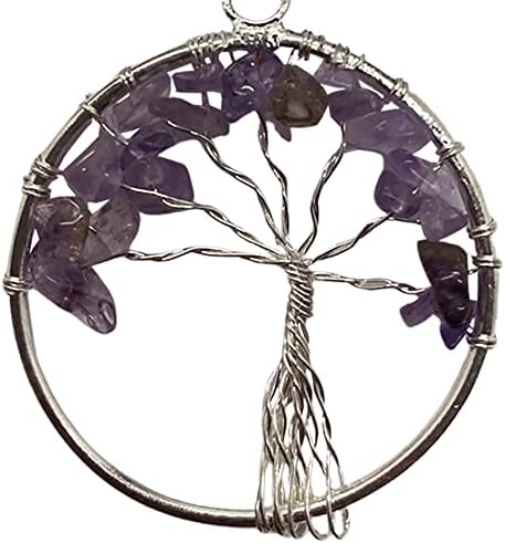 VIE Naturals Tree of Life Pendant, Amethyst, 30mm