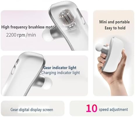 Mini Fascia Massage Gun Portable & Handheld, Muscle Pain Relief in Neck, Back, Leg, Hand, Shoulder Deep Tissue Percussion Fascia Gun. (Silver-White)