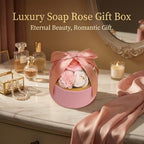 Elegant Pink Round Artificial Soap Rose Flower Gift Box Set, Fragrant Soap Roses for Mother’s Day, Valentine’s Day, Birthday Gifts for Women, Home Decor, and Table Centerpiece Arrangements