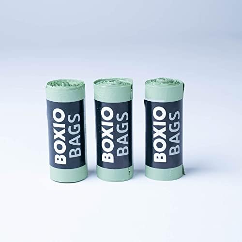 BOXIO - Bag Bundle: 3x Compostable Trash Bags for Camping Toilet & Kitchen | 2.6 Gallon recyclable Bags for home & Portable Toilet | Eco-Friendly Compost Bags for Kitchen, Bathroom, Office Fit - green