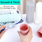 UCEC Travel Toothbrush Case, Toothbrush Holder Travel, Toothbrush Case for Traveling, Camping, Home, School, Business, Bathroom, 7.7" x 2.36" x 2.36" for Soft Toothbrush Up To 7.4 inch (Green, Pink)