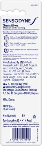 Sensodyne Sensitive Toothbrush Soft Sensitive Teeth, 3 Count (Pack of 2)
