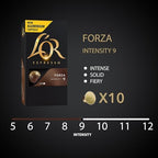 L'OR Espresso Capsules, 50 Count Forza, Single-Serve Aluminum Coffee Capsules Compatible with the L'OR BARISTA System & *Nespresso Original Machines, 50 Count (Pack of 5)