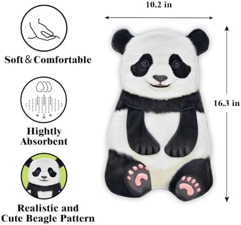 Panda Funny Hand Towels for Bathroom Kitchen Decor Animal Towel Decorative Hanging Washcloths Face Towels Super Absorbent Soft Housewarming Funny Gifts Dog Lovers for Women (Panda)