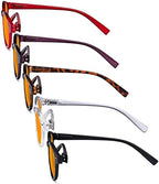 Eyekepper 4-Pack Retro Key Hole Oval Round Spring-Hinges Reading Glasses