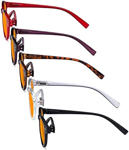 Eyekepper 4-Pack Retro Key Hole Oval Round Spring-Hinges Reading Glasses