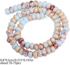 Songxi 5x8mm Natural Blue Shoushan Stone Rondelle Beads, 75PCS Spacer Round Loose Abacus Beads for Jewelry Making, Gemstone for Bracelet Necklace Earrings, Arts and Crafts