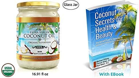 Coconut Country Living's Extra Virgin Coconut Oil - Cold Pressed, Unrefined organic Superfood for Hair, Skin, Beauty, Cooking - Keto & Paleo Diet Friendly - 6.76 oz