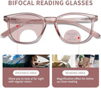 Bifocal Reading Glasses for Women Blue Light Blocking Clear Top Bifocal Computer Readers with Spring Hinges